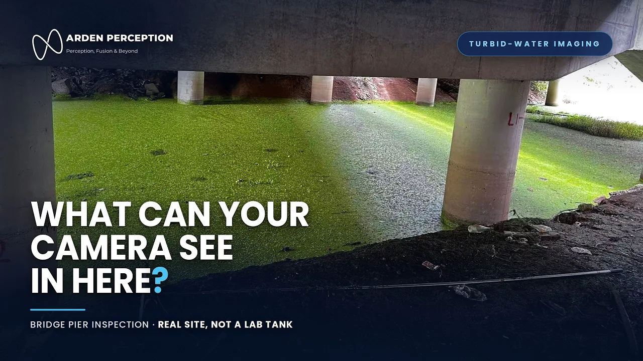Real-time underwater camera test at a bridge pier